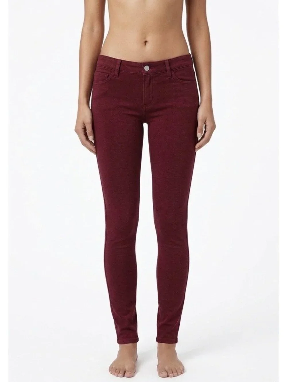 VTG Joes Jeans Burgundy Mid-Rise Skinny Jeggings| Indie Sleaze Tumblr Soft Modal - Picture 1 of 16
